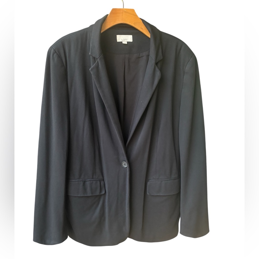 LOFT Black Tailored Blazer Size 18 Work Office Career Jacket Classic